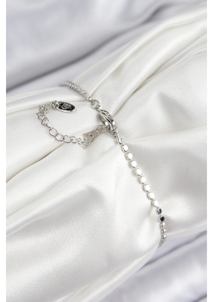 Bfs Pirinç Zirkon Taşlı Damla Model Ezme Zincir Gümüş Renk Kadın Bileklik fiyatları