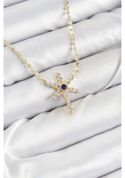 Bfs Pirinç Zirkon Taşlı Kutup Yıldızı Model Ezme Zincir Gold Renk Kadın Kolye