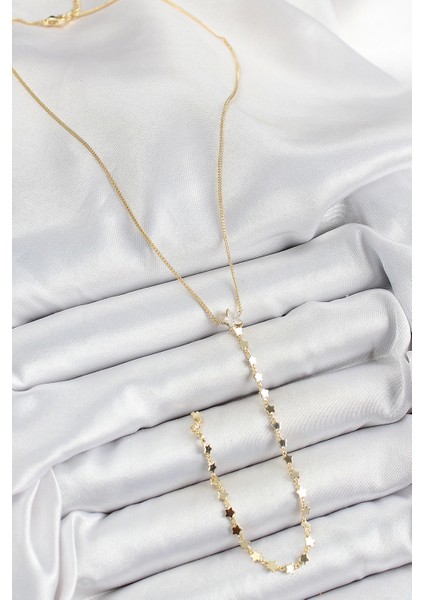 Bfs Pirinç Zirkon Taşlı Yıldız Figürlü Y Model Gold Renk Kadın Kolye fiyatları