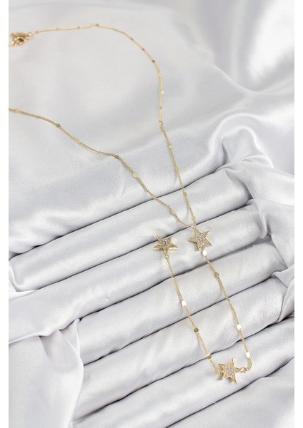 Bfs Pirinç Zirkon Taşlı Yıldız Model Gold Renk Y Kolye fiyatları