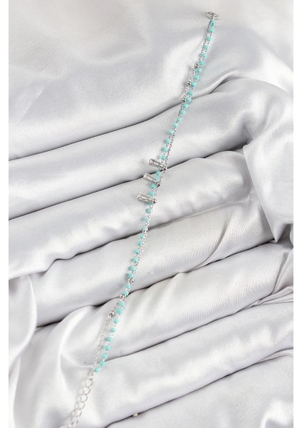 Bfs Pirinç Zirkon Taşlı Mavi Boncuklu Model Gümüş Renk Kadın Bileklik fiyatları