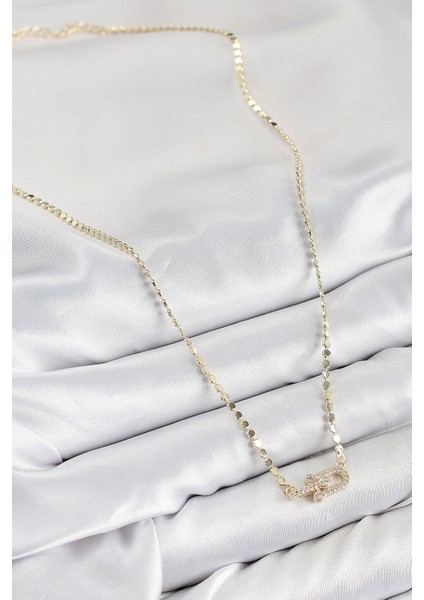 Bfs Pirinç Zirkon Taşlı Tifany Model Ezme Zincir Gold Renk Kadın Kolye fiyatları