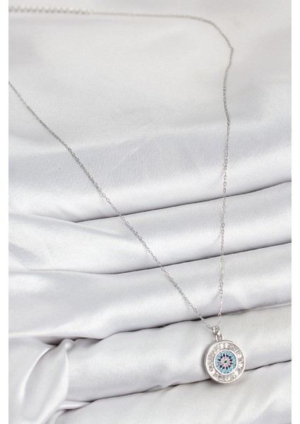 Bfs Pirinç Zirkon Taşlı Su Yolu Nazar Model Gümüş Renk Kadın Kolye fiyatları