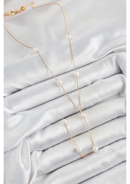 Bfs 316L Çelik Inci Figürlü Y Model Gold Renk Kadın Kolye fiyatları