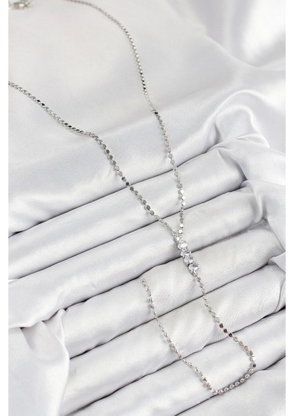 Bfs Pirinç Zirkon Taşlı Ezme Zincirli Model Gümüş Renk Y Kolye fiyatları