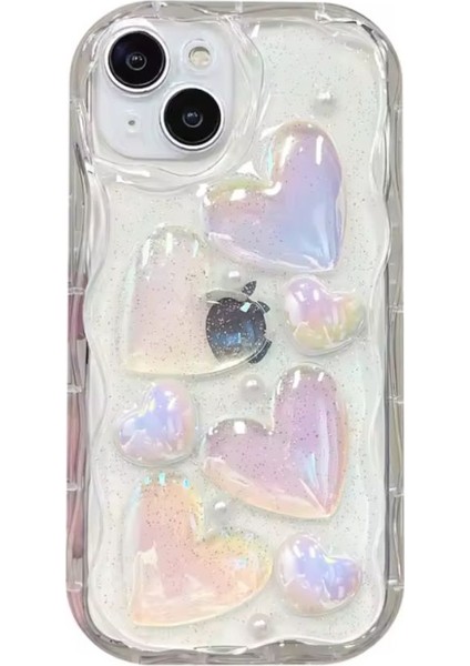 Iphone 13 Uyumlu Kabartma Kalp Çıkıntılı Kenar Dalgalı Epoksi Kılıf indirimleri