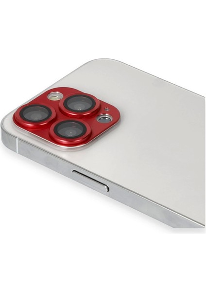 Bfs iPhone 13 Pro Max Pers Alüminyum Kamera Lens - Kırmızı