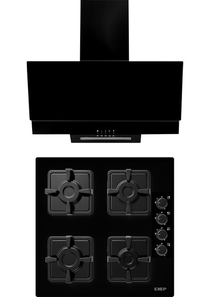 2'li Siyah Cam Ankastre Set [ED401-EO320]