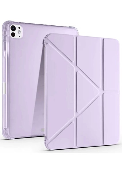 Bfs iPad Air 13 (2024) Kılıf Kalemlikli Mars Tablet Kılıfı - Açık Mor