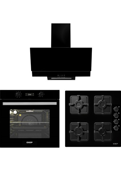 Plus Line Siyah 3 Lü Ankastre Set (ED401-EO320-EF260)
