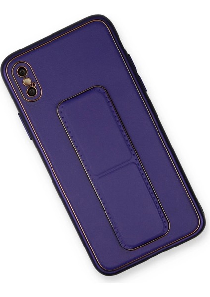 Bfs iPhone x Kılıf Coco Deri Standlı Kapak - Mor fiyatları