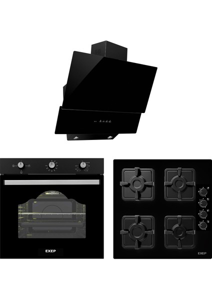 City Lux 3'lü Siyah Ankastre Set [ED402-EO320-615TD]