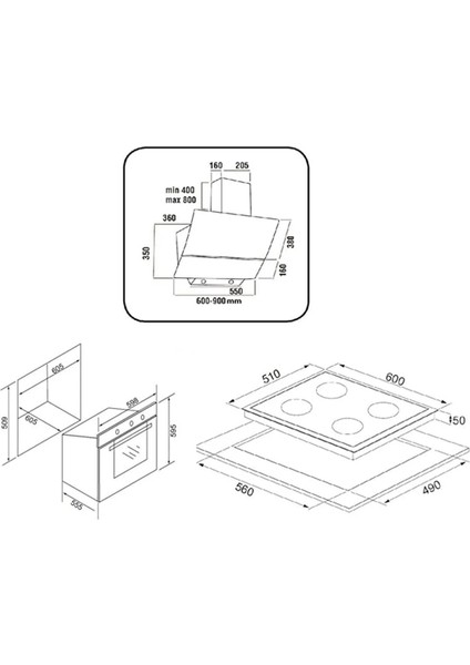 City Lux 3'lü Siyah Ankastre Set [ED402-EO320-615TD] indirimleri