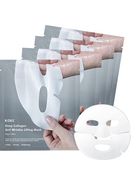 Bio Kolajen Şeffaflaşan Yüz Maskesi Cilt Yatıştırıcı Yaşlanma Önleyici Parlaklık Nemlendirme 4 Adet