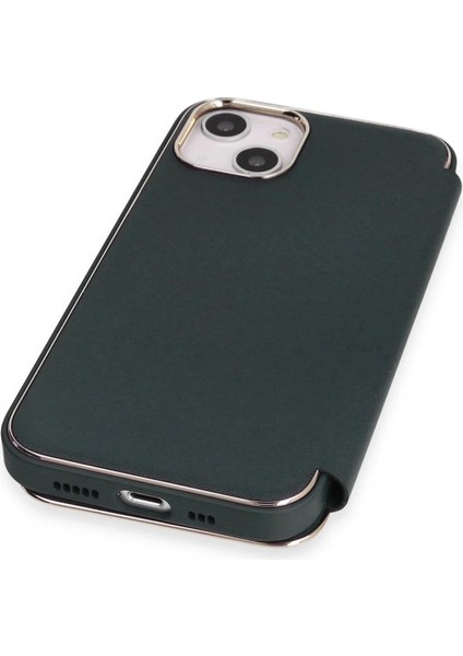 Bfs iPhone 14 Kılıf Dolpin Kapaklı - Koyu Yeşil