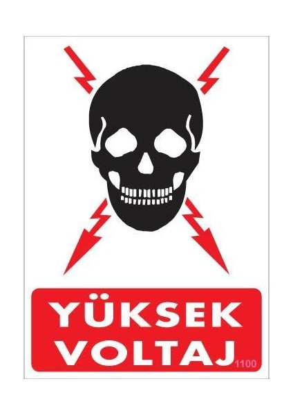 Yüksek Voltaj Uyarı Levhası 25X35 KOD:1100