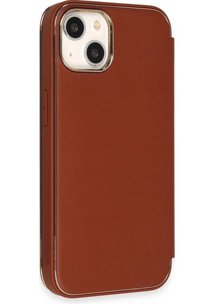 Bfs iPhone 14 Kılıf Dolpin Kapaklı - Kahverengi modelleri