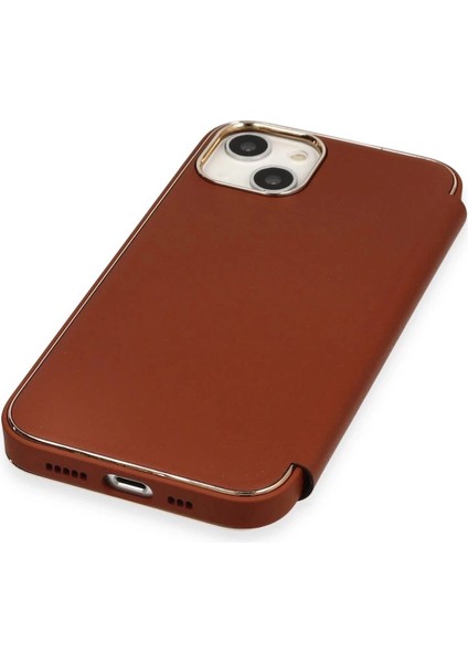 Bfs iPhone 14 Kılıf Dolpin Kapaklı - Kahverengi