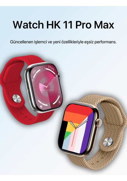 MactivePro Watch HK11 Pro Max Amoled Akıllı Saat Kordon Tüm Akıllı Telefonlara Uyumlu Akıllı Saat Siyah modelleri
