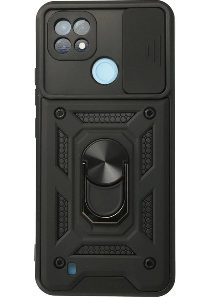 Bfs Realme C21 Kılıf Pars Lens Yüzüklü Silikon - Siyah