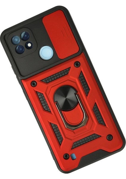 Bfs Realme C21 Kılıf Pars Lens Yüzüklü Silikon - Kırmızı fiyatları