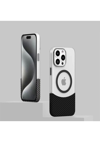 Bfs iPhone 16 Pro Max Carbon Puzzle Magsafe Kapak - Gri modelleri