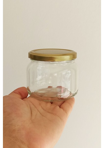 400 ml Kavanoz Metal Gold Konserve Kapaklı 400 cc Şeffaf Magnolya Cam Kavanoz 1 Adet fiyatları