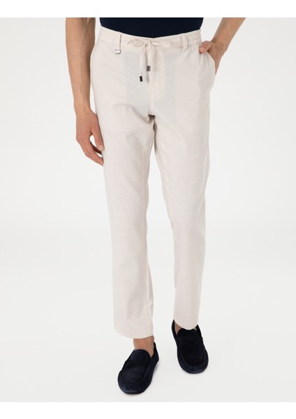Erkek Bej Slim Fit Keten Karışımlı Pantolon 50305054-VR011 fiyatları