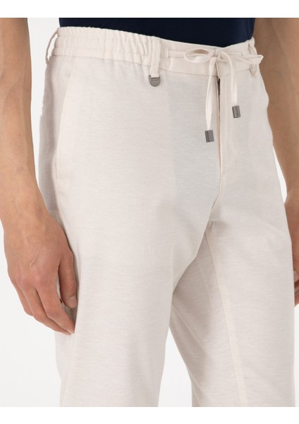 Erkek Bej Slim Fit Keten Karışımlı Pantolon 50305054-VR011 indirimleri