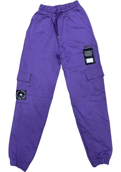 Mor Kız Çocuk Eşofman Altı Kompak Kumaş