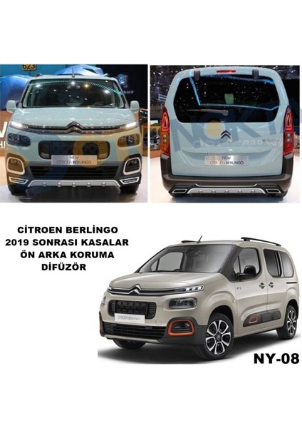 Citroen Berlingo Ön Arka Tampon Koruma Difüzör Berlingo 2019-2023 Arası Modeller Ön Arka Difüzör