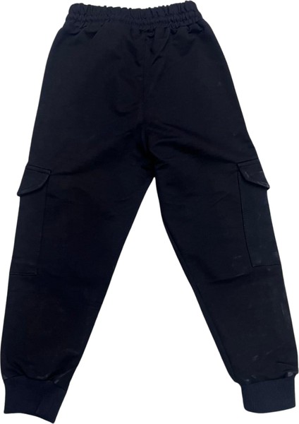 Unisex Çocuk Siyah Kargo Cepli Eşofman Altı Kompak Kumaş fiyatları