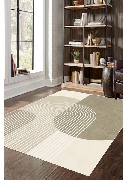 Dijital Kaymaz Iskandinav Yıkanabilir Vizon Bej Salon Halısı Mutfak Halısı Balkon Halısı Yolluk DC-7184