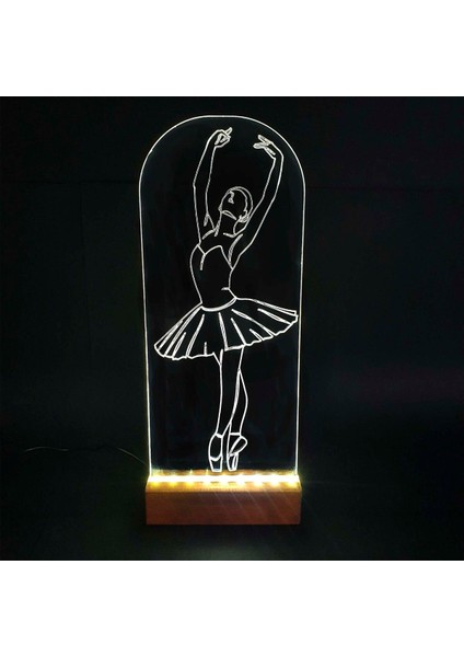 Balerin LED Işıklı Pleksi Kişiye Özel Gece Lambası