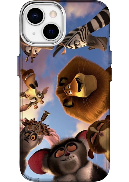 IPHONE 13 Özel Madagaskar Tasarımlı Lüks Silikon Kılıf