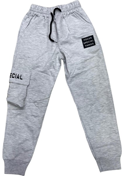 Gri Unisex Çocuk Eşofman Altı Kompak Kumaş