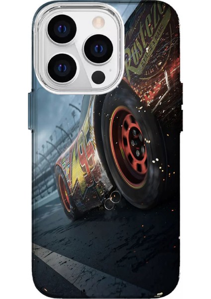 IPHONE 16 Pro Özel Şimşek Mcqueen Tasarımlı Lüks Silikon Kılıf