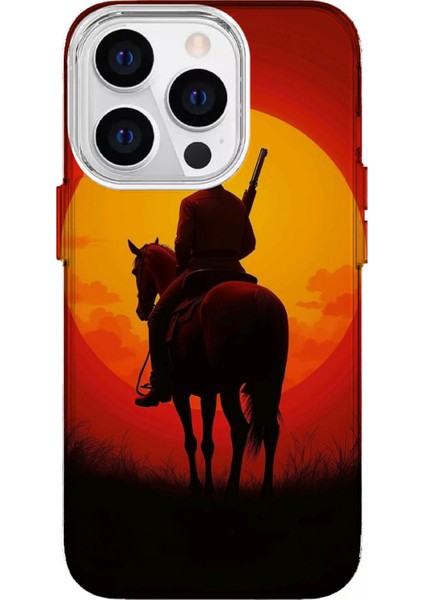 IPHONE 16 Pro Max Özel Red Dead Redemption Gün Batımı Tasarımlı Lüks Silikon Kılıf