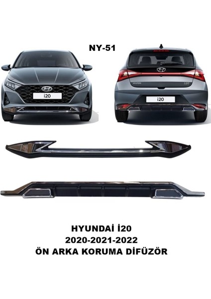 Hyundai I20 Ön ve Arka Tampon Koruma Difüzör I.20 Makyajsız 2020-2021-2022 Uyumlu Ön Arka Difüzör