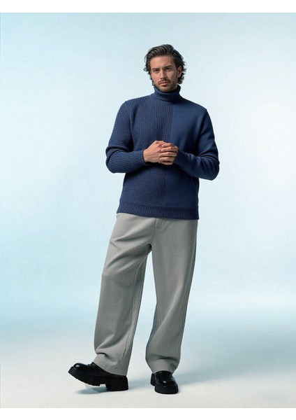 Boğazlı Triko – Yün Karışımlı, Oversize Fit