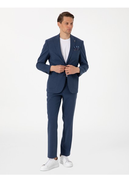 Erkek Lacivert Slim Fit Takım Elbise 50306933-VR033 fırsatları