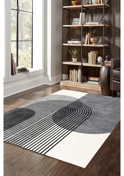 Dijital Kaymaz Iskandinav Yıkanabilir Siyah Gri Bej Salon Halısı Mutfak Halısı Balkon Halısı Yolluk DC-7184