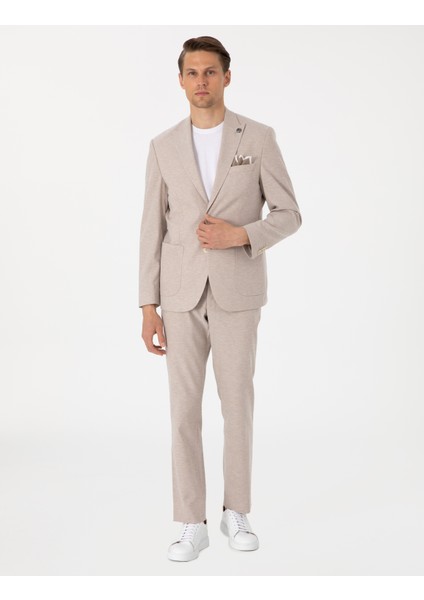 Erkek Açık Kahverengi Slim Fit Takım Elbise 50306933-VR002