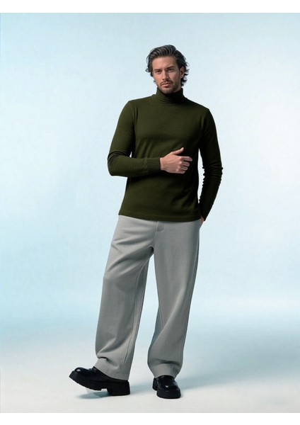 Boğazlı Triko – Yün Karışımlı, Oversize Fit