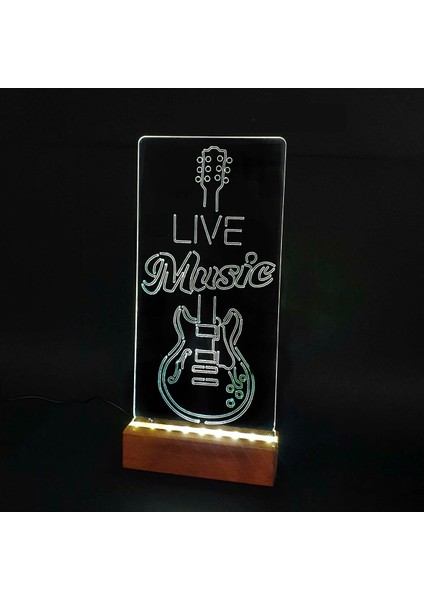 Live Music LED Işıklı Pleksi Kişiye Özel Gece Lambası modelleri