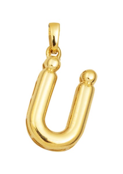 Balon Ü Harfi 14 Ayar Altın Kolye Ucu
