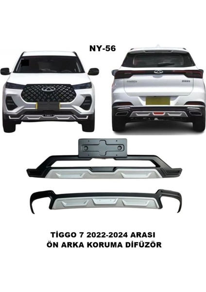 Chery Tiggo 7 Ön ve Arka Tampon Koruma Difüzör Tiggo 7 2022-2024 Arası Ön Arka Difüzör