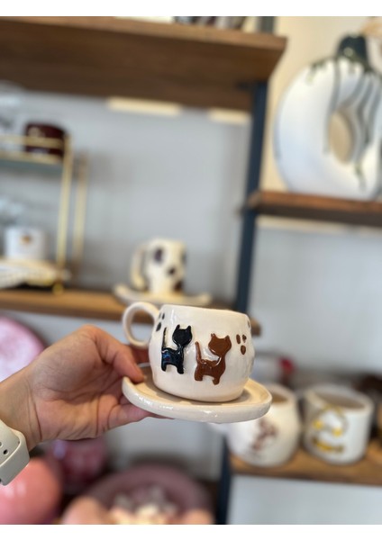 Hayvan Figürlü Seramik Fincan