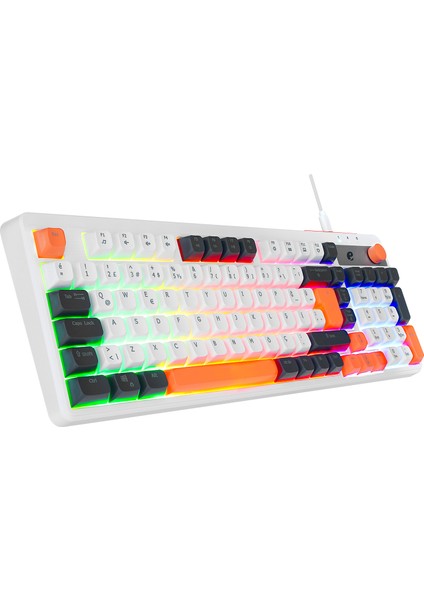 eMachines EAK860 Beyaz USB Rainbow Aydınlatmalı Q Standart Kompakt Klavye