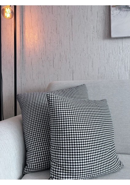 Kazayağı Desenli Gerçek Döşemelik Kumaştan Premium Keten Kırlent Kılıfı